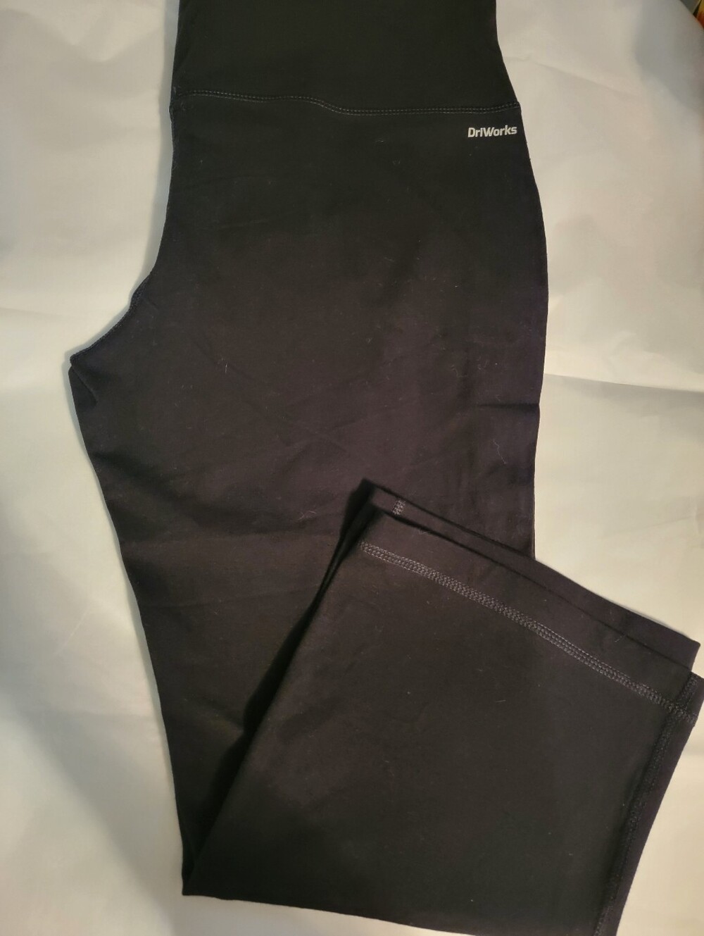Women's Black DriActive Wide Leg Capri Leggings